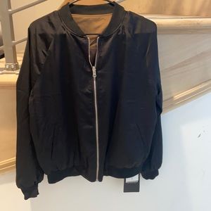 Miss guided reversible black and army green bomber jacket